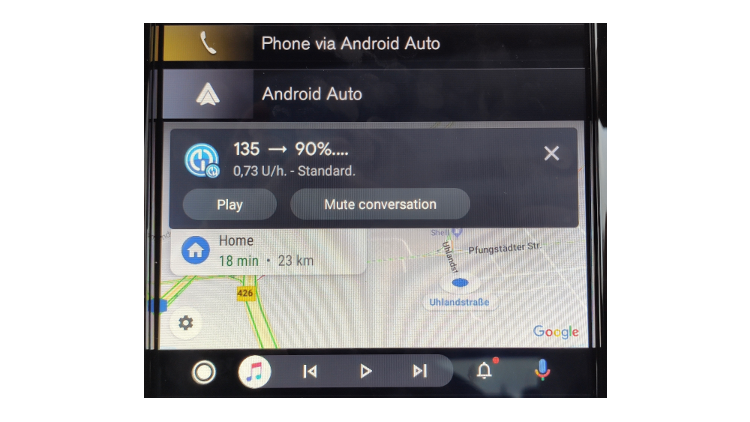 Données MGC AAPS sur Android Auto