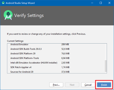 Verify settings