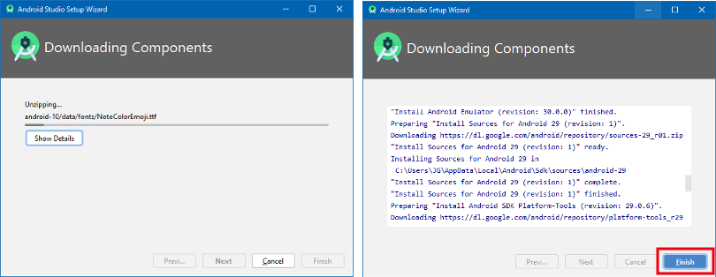 Downloading components