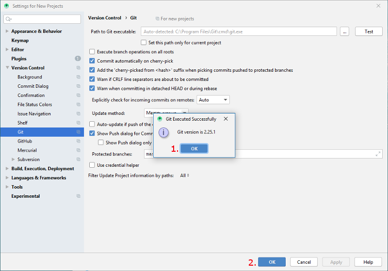 Automatic git installation succeeded