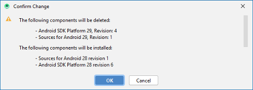 Confirm SDK changes
