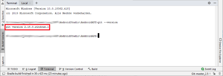 Ergebnis git-version