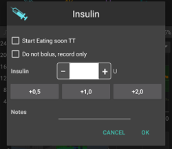 Insulino mygtukas