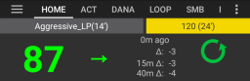 Temp target remaining duration