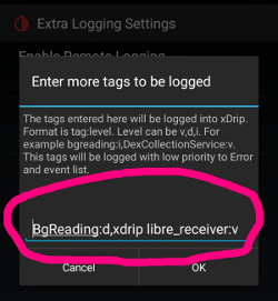 registro de xDrip+ LibreLink