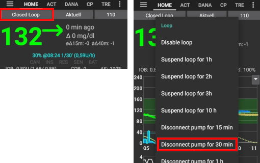 Pumpe trennen