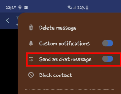 Zakázat odesílání SMS jako konverzace