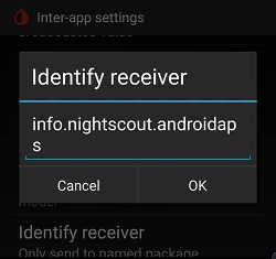 xDrip+ Basic Inter-app Settings Identify receiver