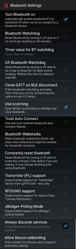 xDrip+ Libre Bluetooth parametrai 2